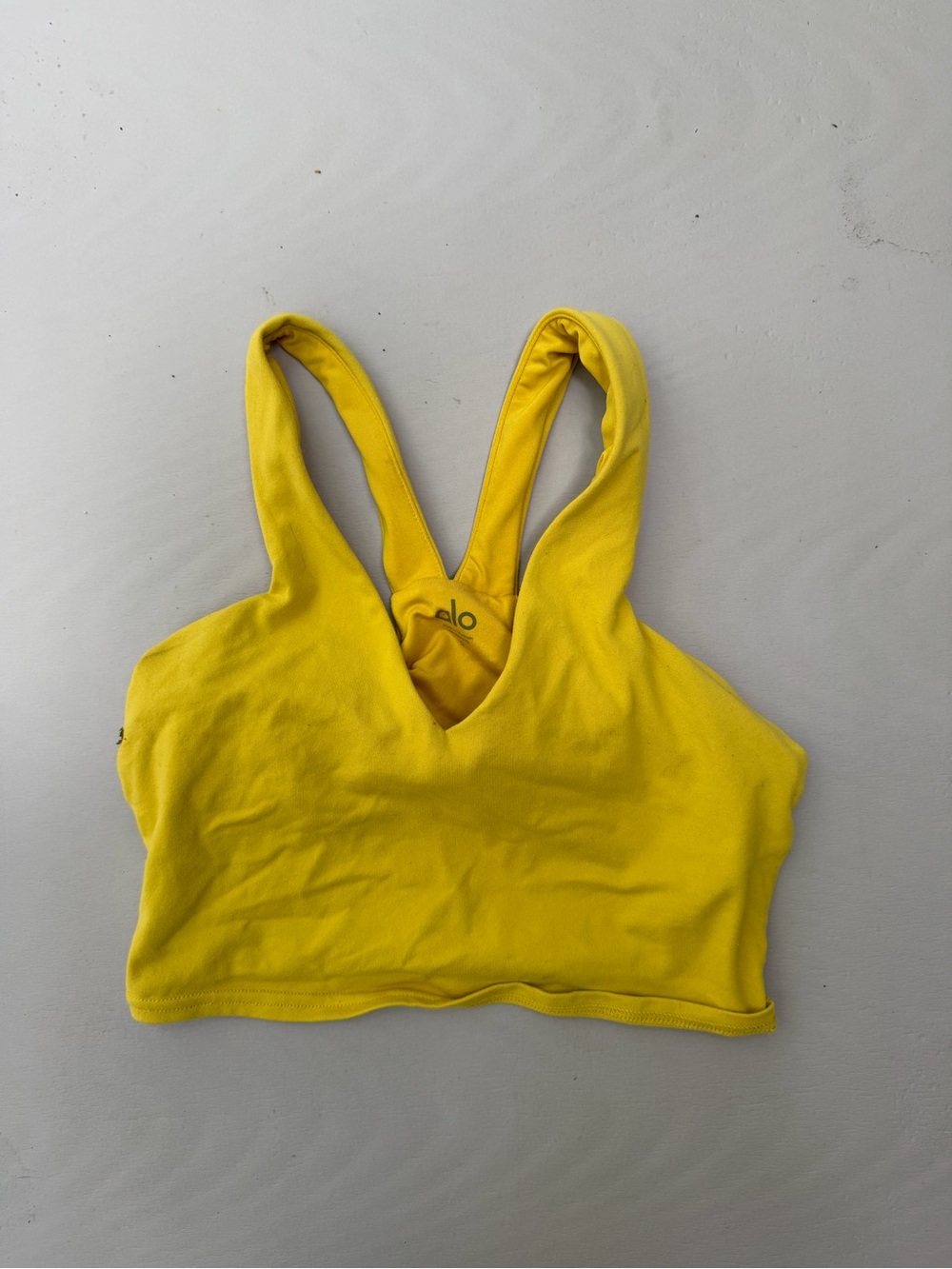 ALO Yoga Women’s V-Neck Sports Bra - Bright Yellow